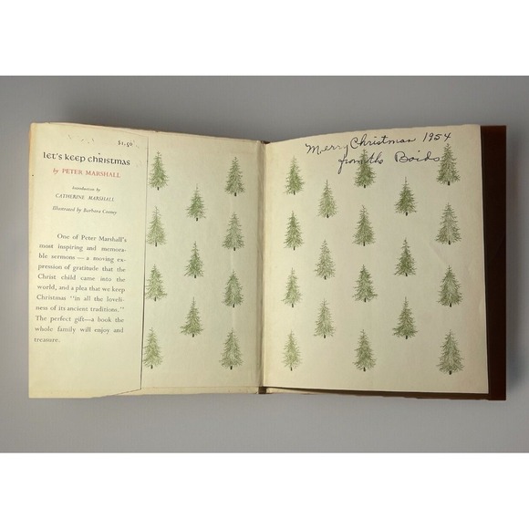 Vintage 1953 Lets Keep Christmas Peter Marshall Hardcover Dust Jacket Book - Picture 2 of 7